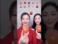 Sisters Emoji Eating Challenge Red Part 14 #ytshorts   #shorts  #eatingchallenge   #eating