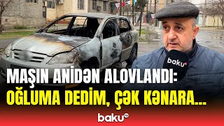 Sumqayıtda dəhşətli avtomobil yanğını | Hadisə şahidi hər şeyi danışdı