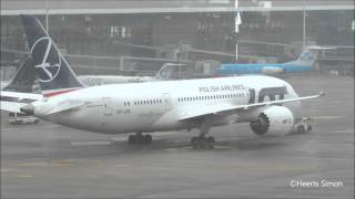 UNIQUE ~ LOT Boeing 788 Dreamliner at Brussels Airport ~ Landing \u0026 Take-Off