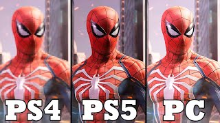 Spider-Man Remastered PS4 vs. PS5 vs. PC Comparison | Graphics | FPS | Ray Traci