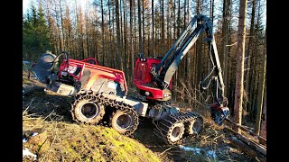 🌲|4K| • Komatsu 931XC & Ritter Winch • *DroneView* • Steilhang / Slope • Forst Van Den Nagel • #1🌲