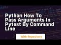 Python how to pass arguments in pytest by command line