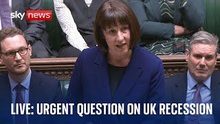 Urgent Question from shadow chancellor Rachel Reeves on UK economy entering recession