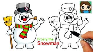 How to Draw Frosty the Snowman ⛄️Cute Christmas Art