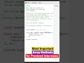 (Q-27) Most important JavaScript Array methods for frontend interviews #javascript #arrays