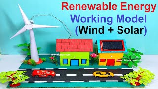 renewable energy working model science project (wind & solar ) for science exhibition | howtofunda