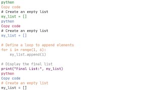 python create empty list and append in loop