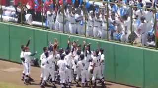 千葉商業高校野球部  試合開始前の円陣：第９7回全国高校野球選手権大会千葉大会