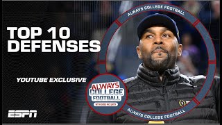 YouTube EXCLUSIVE: Top 10 defenses entering the 2024 season | Always College Football