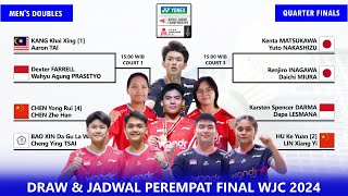 DRAW \u0026 JADWAL PEREMPAT FINAL BWF WORLD JUNIOR CHAMPIONSHIPS 2024 BESOK PUKUL 12:00 WIB LIVE #WJC2024