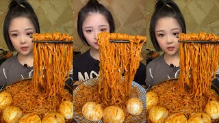 CHINESE MUKBANG SPICY FOOD (NOODLE,EGG)@Bingxin666 Mukbang @Xiaoyu Mukbang EATING SHOW