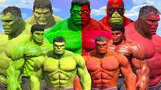 Green Hulk Army vs Red Hulk Army - What If Battle Superheroes