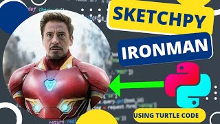 Ironman using python sketchpy code | Python Programming Hub | Robert Downey Jr