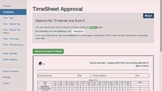 Timesheets, Approving your time for Payroll