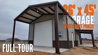 26x45 Red Iron COMBO Steel Building | The Perfect Storage \u0026 Workshop?! | WolfSteel Buildings