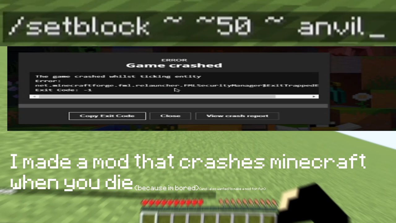 I Made A Minecraft Mod That Crashes Minecraft When You Die - YouTube