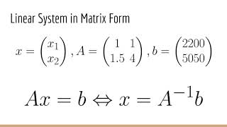 Solving Linear Systems (Deep Learning Prerequisites: The Numpy Stack in Python V2)