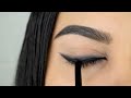 Easy SMOKEY CAT EYE tutorial using KOHL  Lakme eyeconic insta cool kajal  Arabic graphic eyeliner