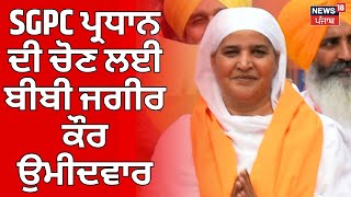 SGPC ਪ੍ਰਧਾਨ ਦੀ ਚੋਣ ਲਈ ਬੀਬੀ ਜਗੀਰ ਕੌਰ ਉਮੀਦਵਾਰ। SGPC President | Bibi Jagir Kaur | News18 Punjab