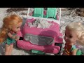 Elsa and Anna toddlers at the beach - prank - slide - boat - dog - water fun - splash