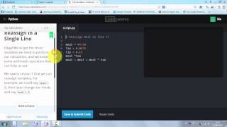 Codecademy Python Lessons | Tip Calculator ᴴᴰ