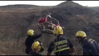 Arriesgado rescate desde el aire