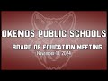 Board of Education Meeting: November 11, 2024