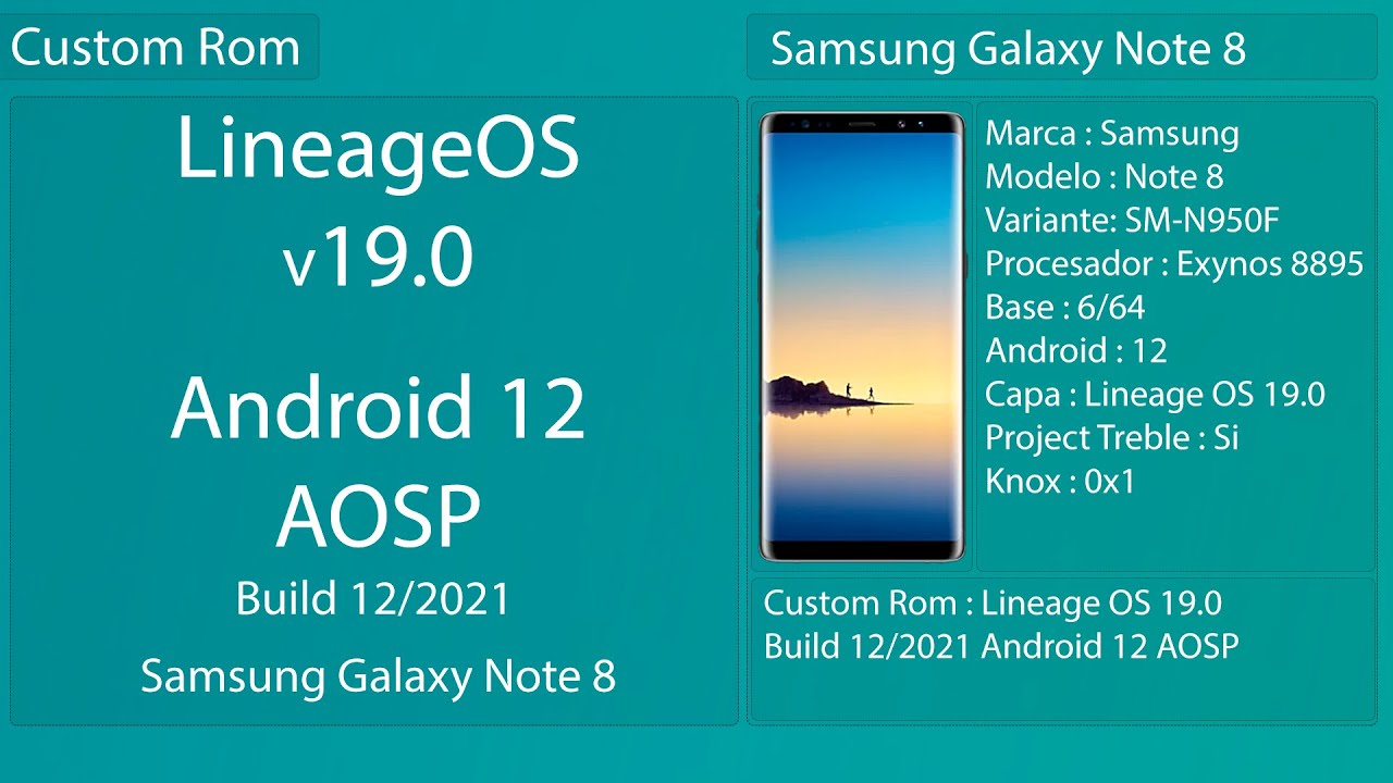 LineageOS 19.0 Android 12 - Build 12/2021 - Samsung Galaxy Note 8 - YouTube