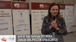 XXV Forum Teleinformatyki - prof. dr hab. Gertruda Uścińska (Zakład Ubezpieczeń Społecznych)