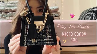 Play No More Micro Candy Bag in Tweed Black