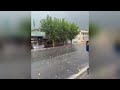 People are running away in panic from huge rocks from the sky! Huge hail in Uruguay