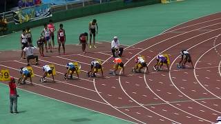 20190707中学通信陸上福岡大会 3年男子100m準決勝第1組（3名標準記録突破）