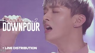 PRODUCE 101 - DownPour : Line Distribution (Color Coded)