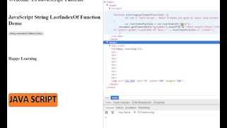 STRINGS LASTINDEXOF METHOD IN JAVASCRIPT DEMO