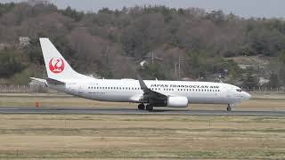 JTA　日本トランスオーシャン航空　　ボーイング737-800（JA12RK）　離陸　【岡山桃太郎空港】