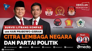 SURVEI LITBANG KOMPAS 100 HARI PRABOWO-GIBRAN: Kepuasan Lembaga Hukum Terendah