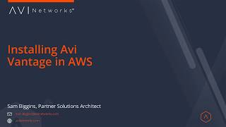 Installing Avi Vantage on AWS