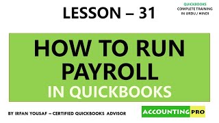 031 - Payroll in QuickBooks - How to run Manual Payroll in QuickBooks