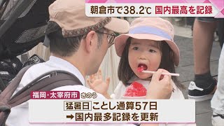 福岡県で厳しい暑さ　朝倉市で38℃超え　太宰府市で「猛暑日」の国内最多記録を更新