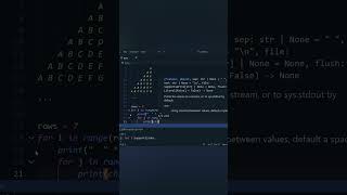 "🔥 Alphabets Pattern Printing in Python | Mind-Blowing Python Mini Project 🚀" #coding #python