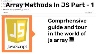 JavaScript Array Magic: Exploring Essential Prebuilt Methods (Part 1) | javascript tutorial | learn