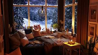 Kar Yağışı \u0026 Şömine Sesi ile Huzurlu Uyku - Snowstorm \u0026 Fireplace Ambience to Relax \u0026 Sleep