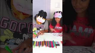 3 Marker Challenge with Jason Vorhees! Who Will Win? #shorts #funny #artchallenge