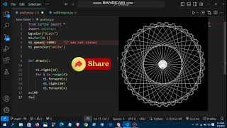 "Mesmerizing Colorful Geometric Patterns with #python #Turtle : Create Stunning Visuals!"#trending