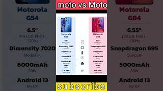 Moto G54 vs Moto G84 || Moto vs Moto comparison #tech#mobile#shorts