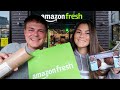 trying *AMAZON FRESH* snacks | TASTE TEST | inside the new *AMAZON FRESH* store!!