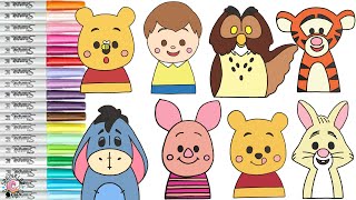 Disney Winnie the Pooh Coloring Book Compilation Piglet Eeyore Tigger Christopher Robin Owl Rabbit