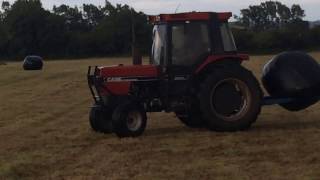 '87 Case 885 XL and '83 David Brown 1390 bringing in silage bales