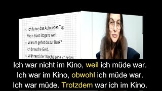 NEMAČKI - KLJUČNE REČI - WEIL, OBWOHL I TROTZDEM - NIŠTA NIJE TEŠKO AKO SE VIDI U MNOGO PRIMERA