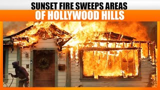 Drone Footage : Sunset Fire sweeps areas of Hollywood Hills in LA | California Fire | News9